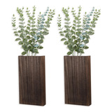 Pack De 2 Macetas De Madera Para Pared Con Plantas Artificia