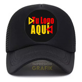 Gorra Trucker Negra Estampada Con Tu Logo Imagen O Diseño 