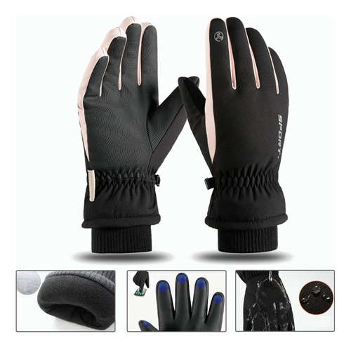 Guantes Cuero Térmicos Impermeables Touch Para Moto/bici