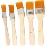 Set X 5 Pincel Tipo Brocha Cerda Sintética, Mango Madera