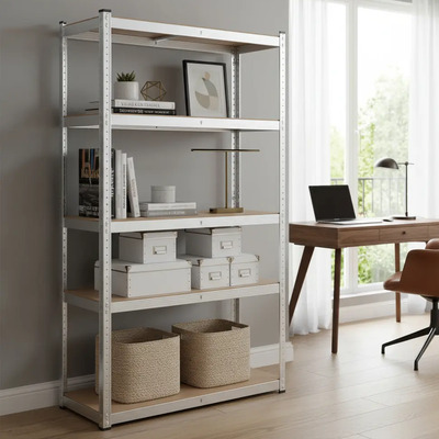 Estante Metal 5 Niveles Ajustable Gris 180x90x40 cm Industrial | Envío gratis
