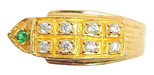 Anillo Punta Diamante Oro Italiano 18k Ley 750