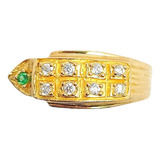 Anillo Punta Diamante Oro Italiano 18k Ley 750