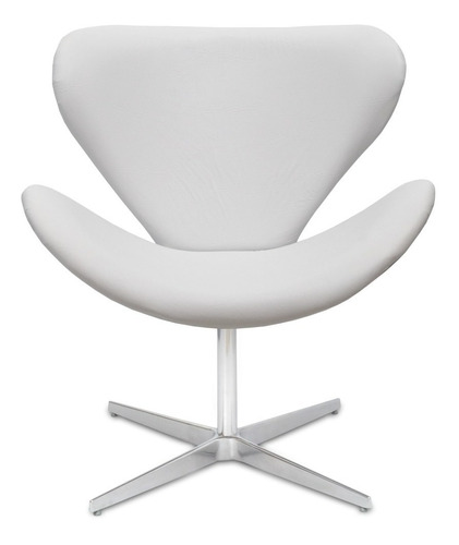 Cadeira Escritório Swan Corino Branco Giratória Alumínio