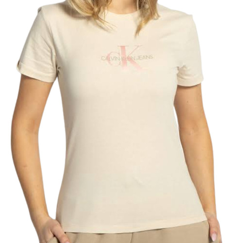 Playera De Mujer Calvin Klein 7288 Logo Al Frente 5p