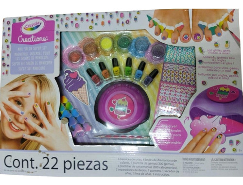 Set Decoración Salon De Uñas Para Niñas Con Secador Crayola