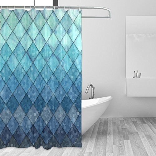 Cortina Para Bañera 182cm X 182cm Azul Fish Scales