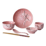 Vajilla Set Rosa Cerámica 6 Pzs Chic Tableware Set