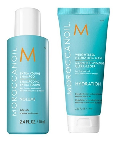 Shampoo Volumen + Máscara Hidratante Ligera 75ml Moroccanoil