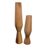 Candelabros Portavelas Set X2 Unidades Madera Petiribi 