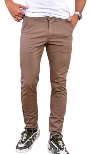 Pantalon Drill Hombre Urbano Moda Semi Licrado Entubado 