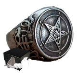 Combo Anillo Baphomet Acero Inoxidable Satanás Estrella