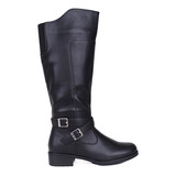 Bota Feminina Montaria Cano Alto Com Fivela Mooncity 72109