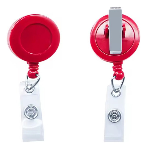 Pack 10 Porta Credenciales Yoyo Retractil Rojo