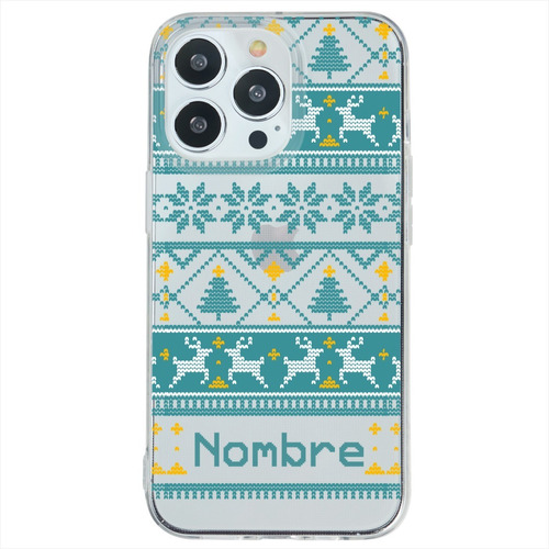 Funda Para iPhone Navidad Ugly Sweater Personalizada Nombre