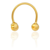 Piercing Ferradura Hélix Cartilagem Em Ouro 18k Cor Amarelo