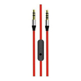 Cable Auxiliar Con Microfono Boton Plano Plug 3,5mm 1 Metro