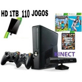 Xbox 360 Slim Com Hd 500gb Kinect 2 Controle Fifa Pes Gta 5