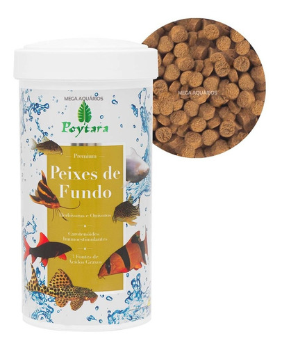 Poytara Ração Peixes De Fundo Herbívoros E Onívoros 600g