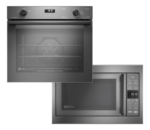 Kit Forno À Gás De Embutir 80l + Micro-ondas 34l Prática