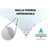 Malla Sombra 100%impermeable 5x3 90% Beige Raschel Reforzada Color Blanco