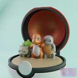 Archivo Stl Impresión 3d - Pokemon - Starters Best Friends D