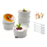 Pack 6 Pocillo Ramekins Cerámica Porcelana Creme Brulé 8 Cm