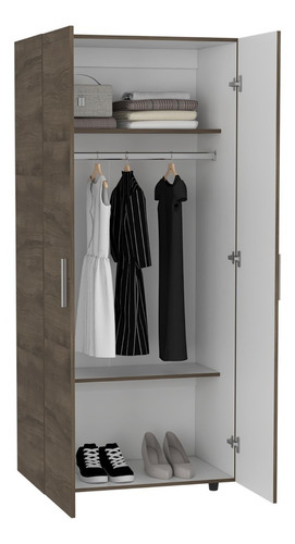 Closet Hogar 180 X 80 X 48 Rta Bellota + Blanco Color Marrón Claro