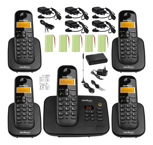 Kit Telefone Ts 3130 Com 4 Ramal Bina E Entrada Chip Celular