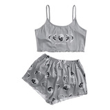 Conjunto Pijamas Femininos Cropped & Short 