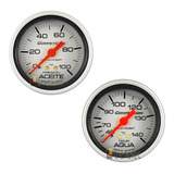 Kit De 2 Relojes Orlan Rober Línea Competición Ø 60 Mm : Presión De Aceite + Temperatura Agua Con Capilar 2 Mts 