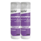 Shampoo Extracto De Uva Y Ácido Hialurónico 250ml Mav Kit X2