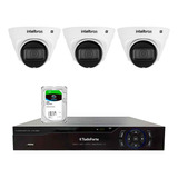 Kit Cftv 3 Câmeras Intelbras Vlp 1230d 30m Dvr 3304 2tb Sky