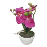 Flores Artificiales En Maceta  - Orquidea Lila 25 Cm