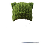 Gorro Gatito De Lana Artesanales Crochet 