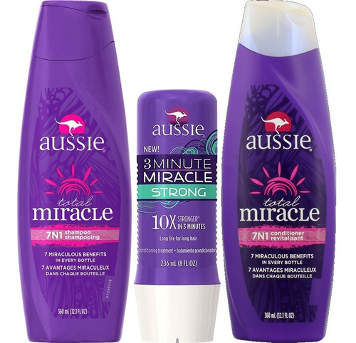 Aussie Kit 7 N 1 (shampoo/cond 360ml/máscara Strong 