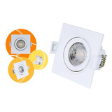 Spot Led 3w Quadrado Embutir Com - Mini Spot Cor 6500k - Branco Frio 110v/220v (bivolt)