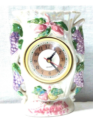 Relógio De Mesa  Vaso Para Flores Secas 19x13x-6 Cm Leia