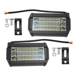 Juego Faros 45 Leds Dual Ámbar Blanco Estrobo 12