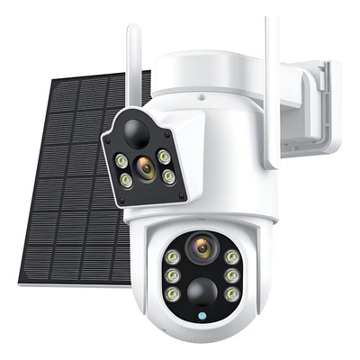Solar Cámara De Segurida Wifi Exterior AOV Hamrolte Doble Lente 4K 8MP Grabación continua 24\u002F7,Visión Nocturna,Audio bidireccional, Con Alexa | Envío gratis