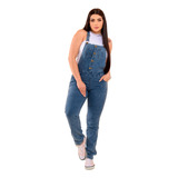 Macacão Jeans Feminino Slim Com Lycra Novidade Moda Inverno