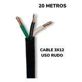 Cable Uso Rudo 3x12 Rollo 20m Negro Cca