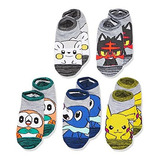 Calcetines Casuales Para Niños Pokémon Boys, Paquete De 5 Un