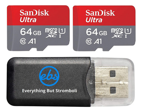 Tarjeta De Memoria Micro Sdxc Sandisk Ultra 64gbx2 + Lector