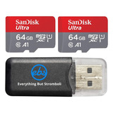 Tarjeta De Memoria Micro Sdxc Sandisk Ultra 64gbx2 + Lector