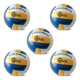 Pelotas De Voley Cuero Sintetico Tricolor Indoor Pack X5