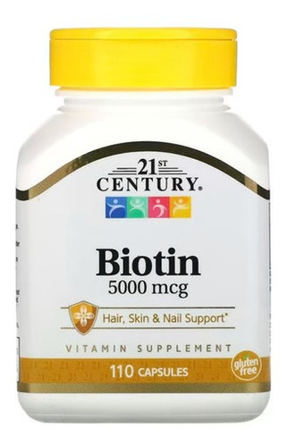 21st Century Vitamina Biotina 5.000mcg 110 Cápsulas Eua