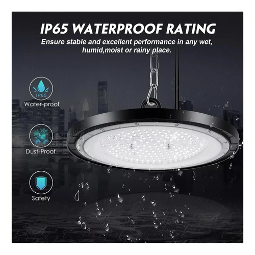 Foco Campana Ufo Led 300w Plano Ip65 Luz Fria Alta Calidad