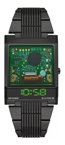 Reloj Bulova Computron D-cave Negro Vintage 98c140 Hombre Ts