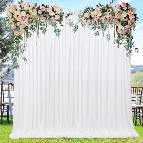 Cortinas Traslucida Velo Fondo De Boda Fiesta Decoracione2pk